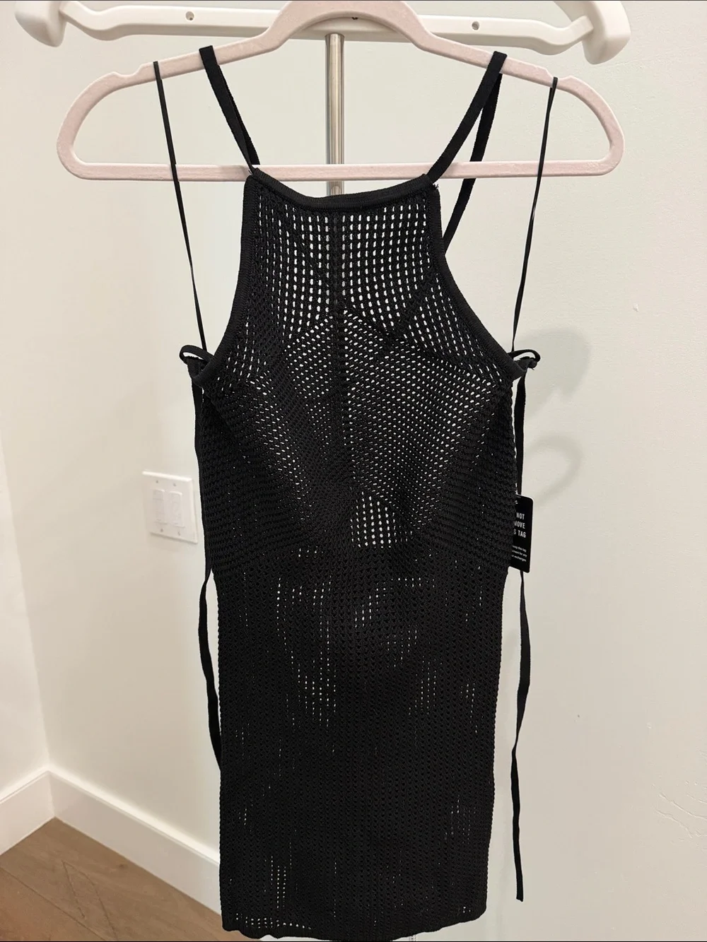 Express Black Crochet Swim Coverup